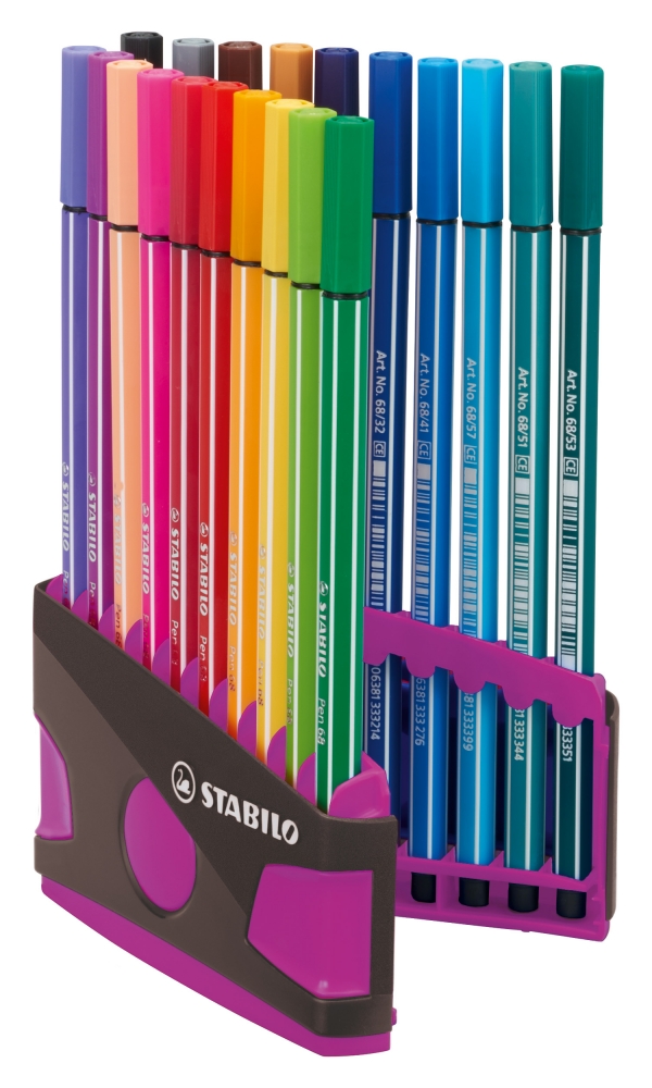 Set of markers, Stabilo, Pen 68 Color Parade, display, 20 colors