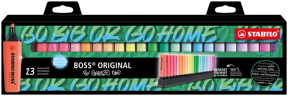 Set of text markers, Stabilo, Boss Original Deskset Snooze, 23 colors