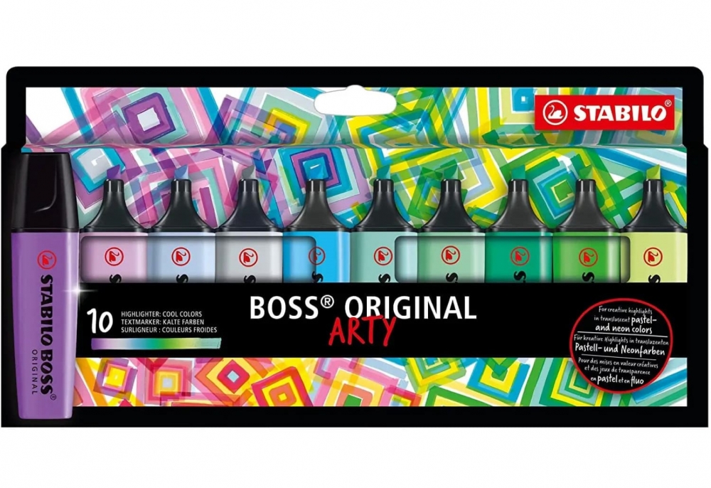 Set of text markers, Stabilo, Boss Original, Arty Cool Colors, 10 colors