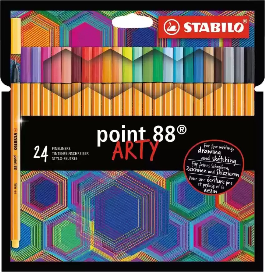 Ballpoint pen set, Stabilo, Point 88 Arty, 24 colors