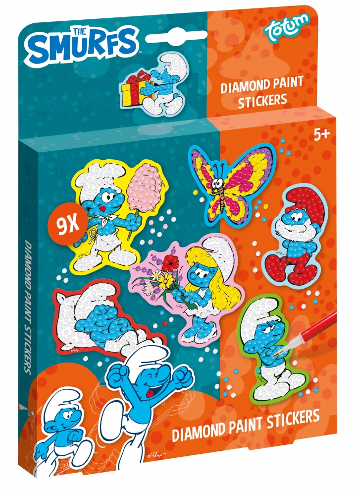 Creative set, Totum, Smurfs, Diamond painting stickers, 9 pieces