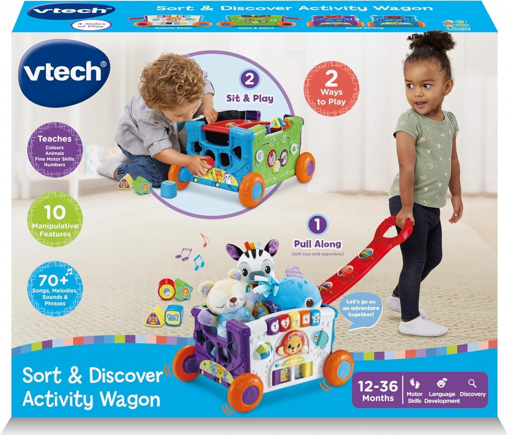 Interactive toy, Vtech, Pull-along cart with activities