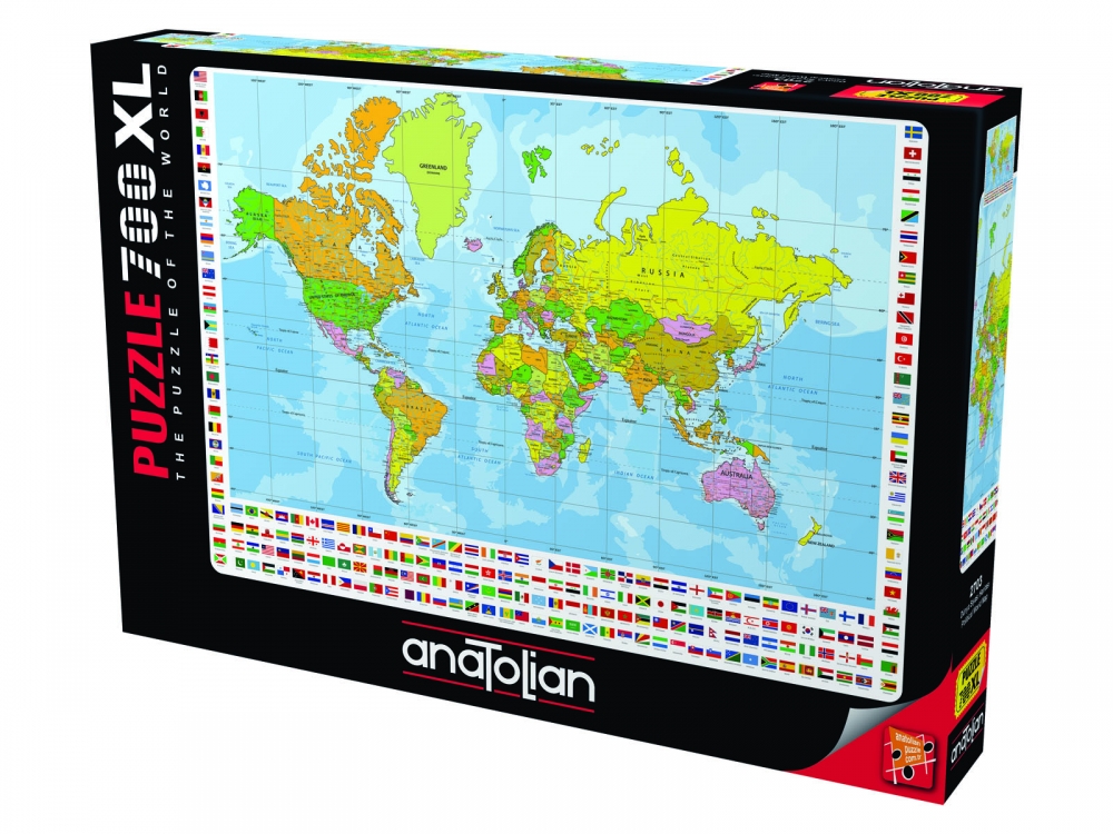 Puzzle, Anatolian, Political Map of the World, 700 pieces