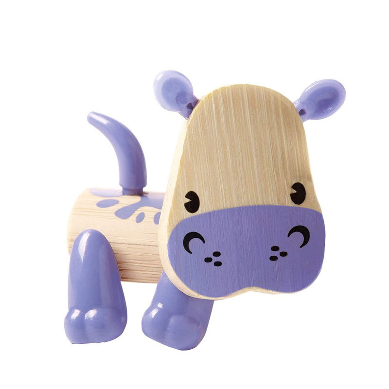 Children′s bamboo toy, Hape, Mini animals, Hippopotamus