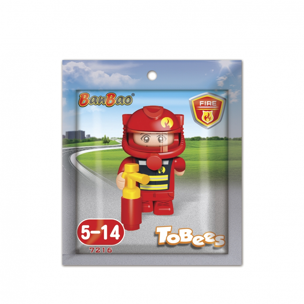 Constructor, BanBao, Minifigure, Fireman, 4 cm