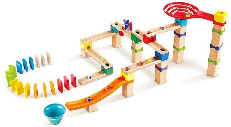 Wooden game set, Hape, Dominoes, Racing track, 81 pieces