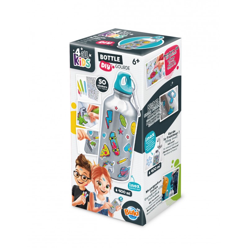 Creative kit, Buki France, Decorate a water bottle yourself