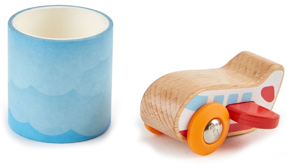 Wooden airplane, Hape, With sky on sticker