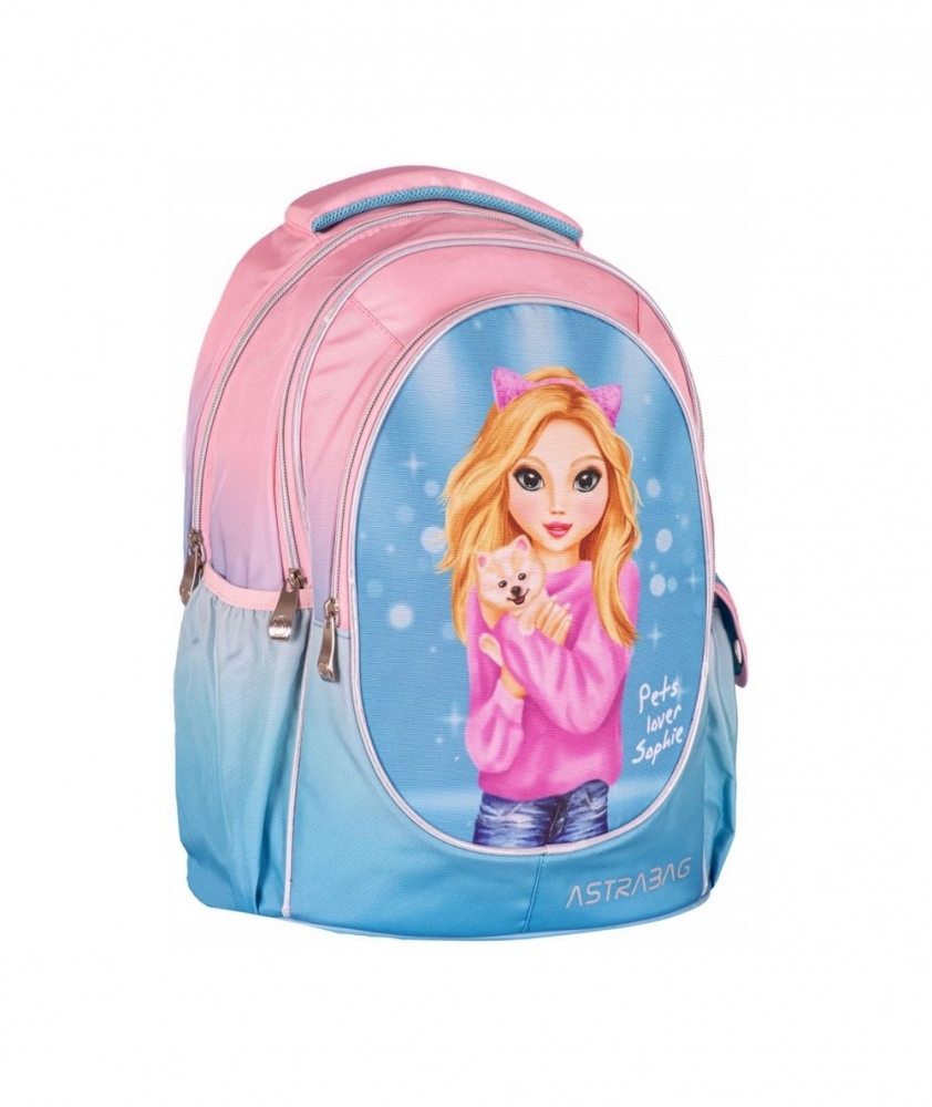 School backpack, Astra, AB340, Lightweight Ergonomic, Top teenagers, Sophie, 40 x 32 x 17 cm, Multicolor