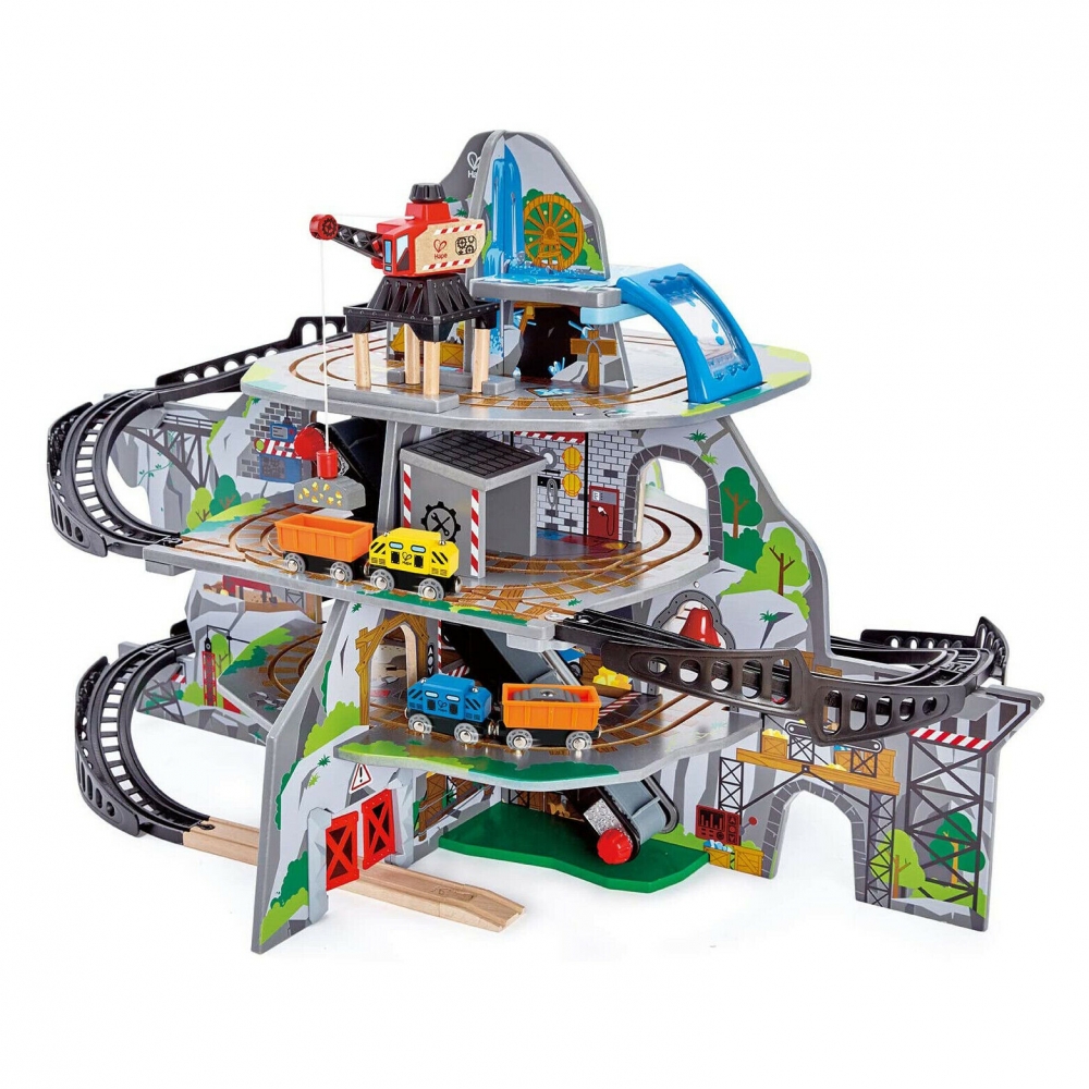 Wooden Railway Set, Hape, Big Mountain Mine, 32 pieces