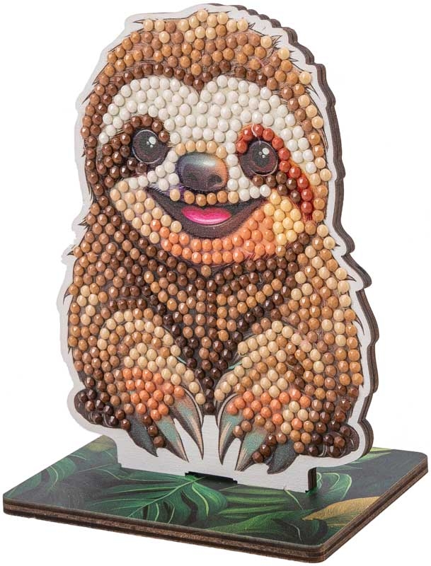 Комплект за диамантена бродерия, Craft Buddy, Crystal Art Buddies, Ленивец, 7 части