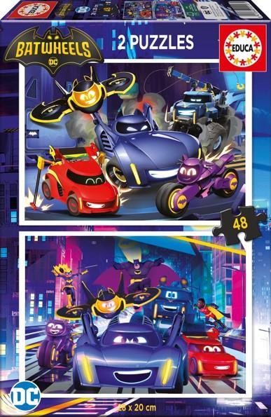 Пъзел, Educa, Batwheels, 2 в 1, 2 х 48 части