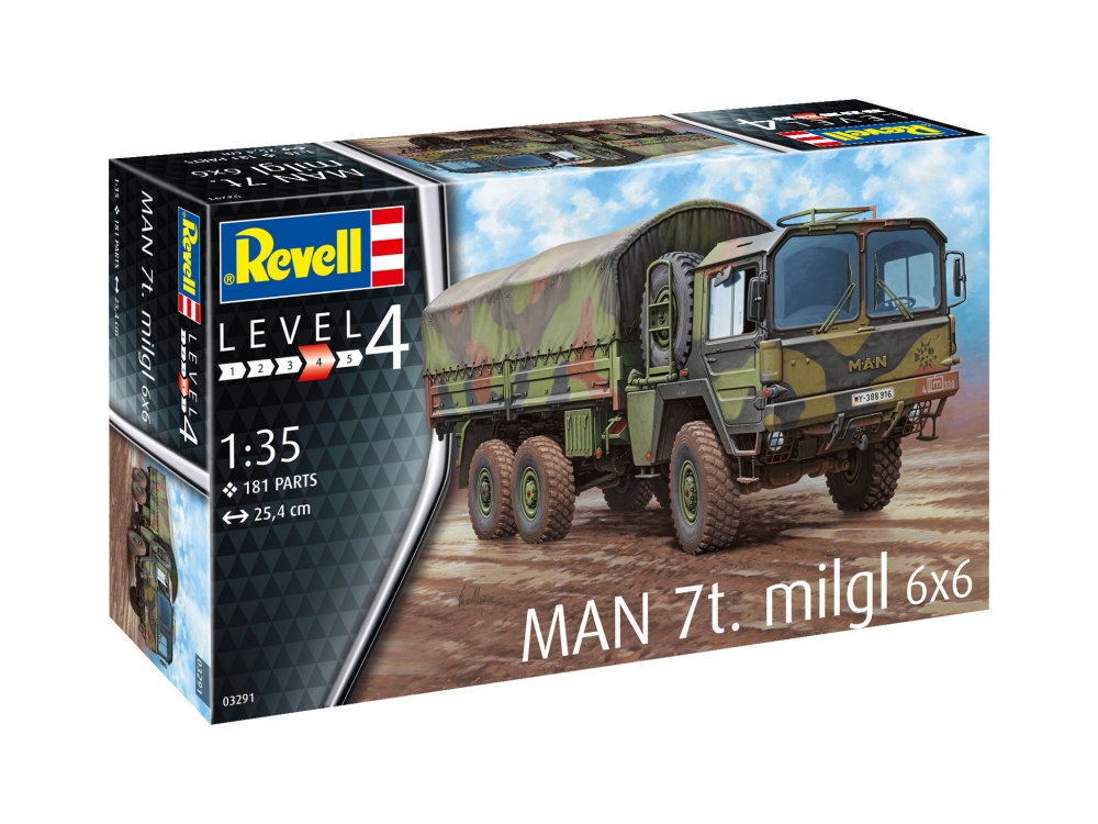 Сглобяем модел, Revell, Военен камион MAN 7t milgl 6x6, 181 части