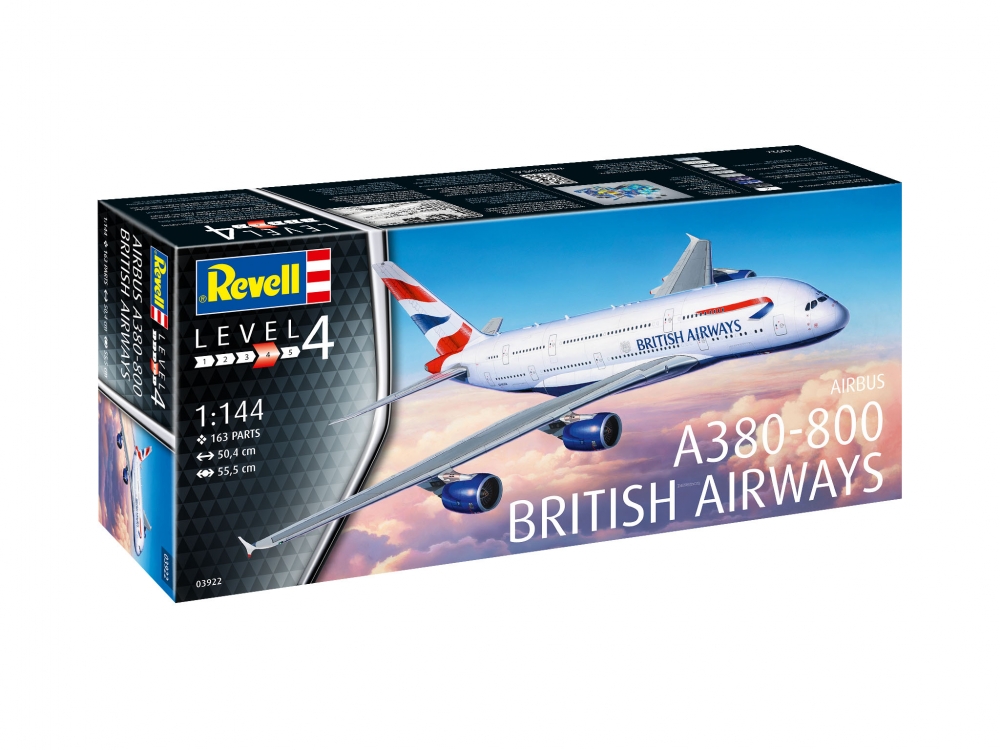 Сглобяем модел, Revell, Самолет Airbus A380-800 British Airways, 163 части