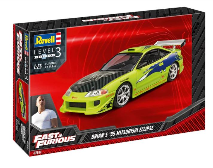 Сглобяем модел, Revell, Бързи и яростни, Автомобил Brian′s 1995 Mitsubishi Eclipse, 75 части