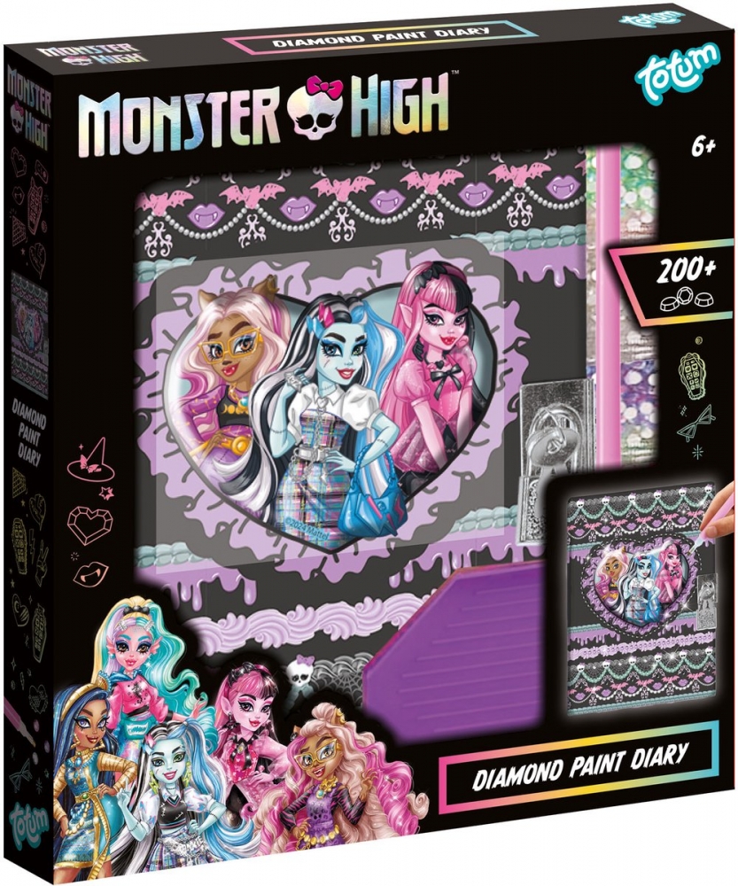 Творчески комплект, Totum, Monster High, Декорирай сам таен дневник с диаманти