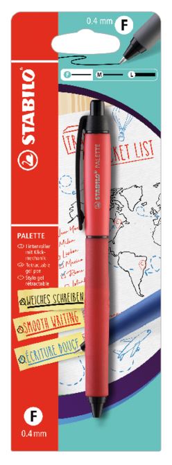 Химикалка, Stabilo, Palette F, Блистер, Червен
