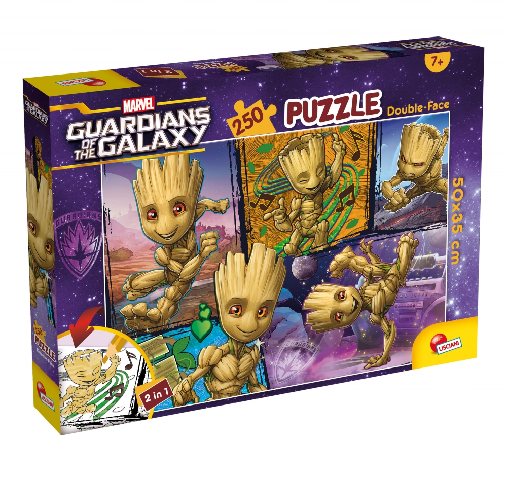 Пъзел, Lisciani, Marvel, Guardians of the Galaxy, Грут, Двулицев пъзел 250 части