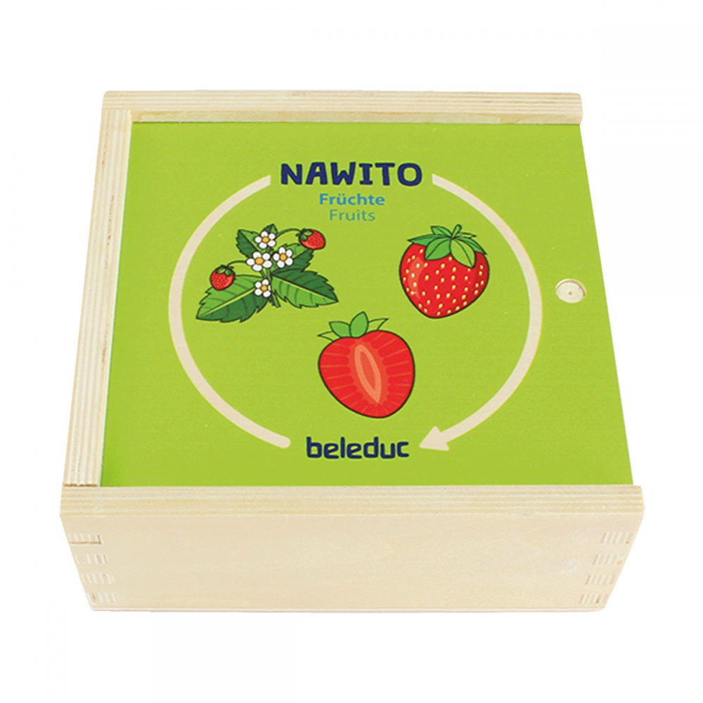 Дървена логическа игра с пъзел, Beleduc, Nawito, Плодове, 30 части