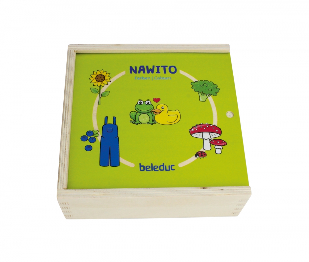 Дървена логическа игра с пъзел, Beleduc, Nawito, Цветове, 24 части
