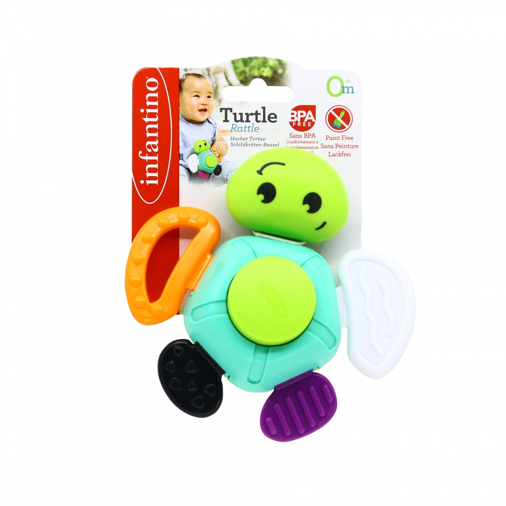 Сензорна бебешка дрънкалка, Infantino, Костенурка