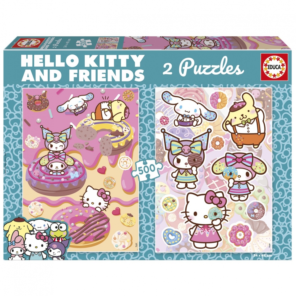 Пъзел, Educa, Hello Kitty 2 в 1, 2x500 части