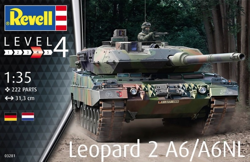 Сглобяем модел, Revell, Танк Леопард 2A6/A6NL, 222 части