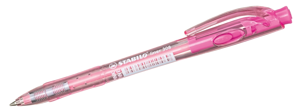 Химикалка с механизъм, Stabilo, Liner F, Розов