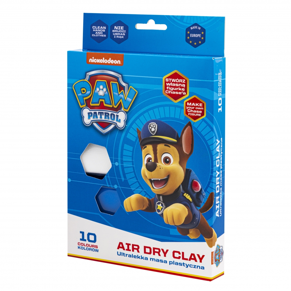 Комплект бързосъхнеща глина, Astra, Paw Patrol, Chase, 10 цвята