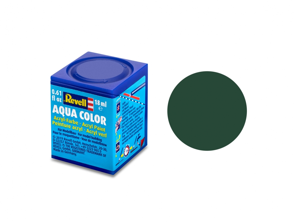 Акрилна боя, Revell, Aqua Color, Гранитено зелено мат, 18 мл