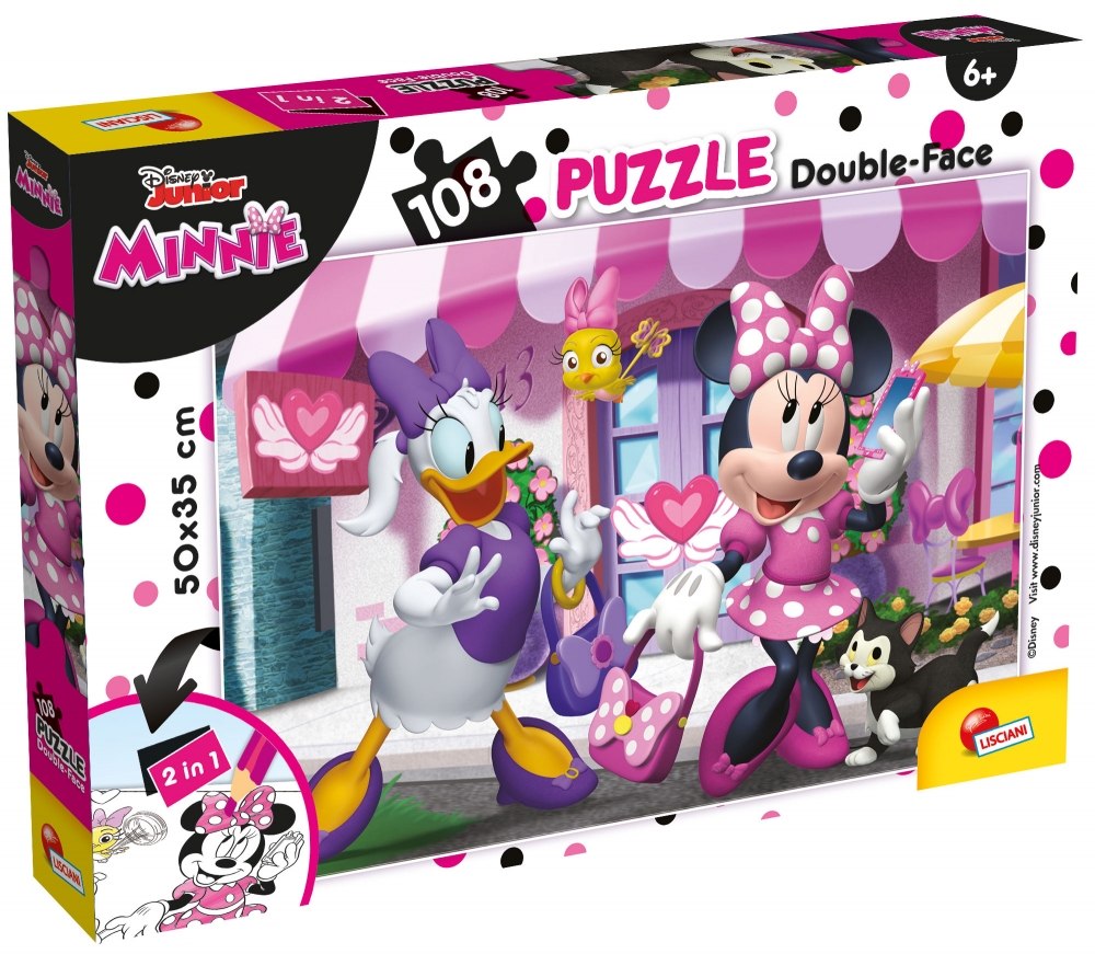 Пъзел, Lisciani, Minnie Mouse, Двулицев пъзел 108 части