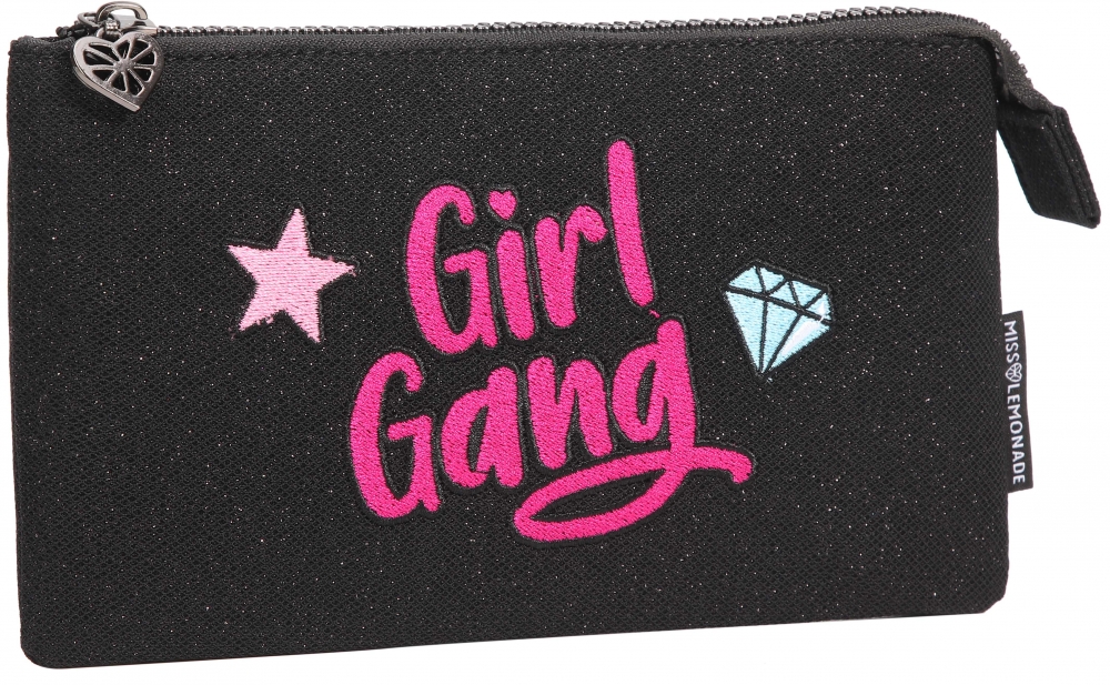 Несесер, Miss Lemonade, Girl Gang, 12 x 22 x 1 cm, Черен