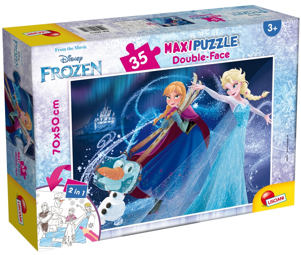 Пъзел, Lisciani, Frozen, Двулицев пъзел 35 части
