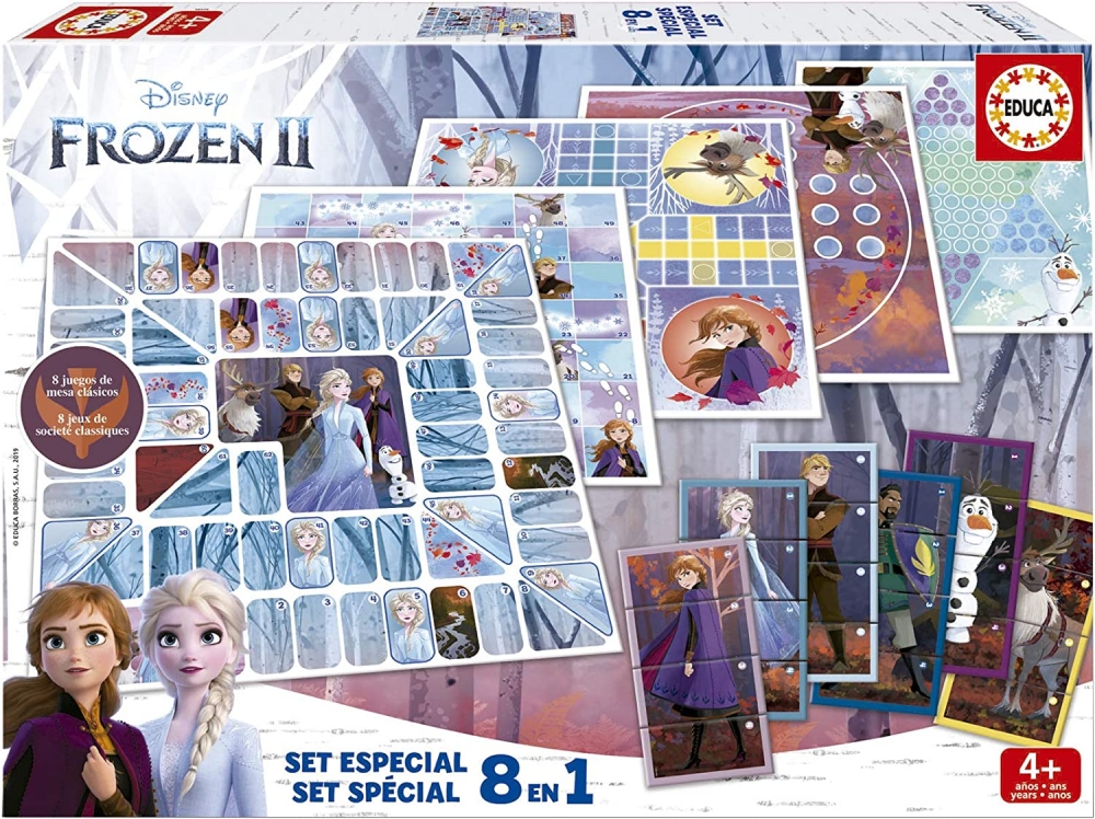 Комплект настолни игри, Educa, Frozen II, 8 броя