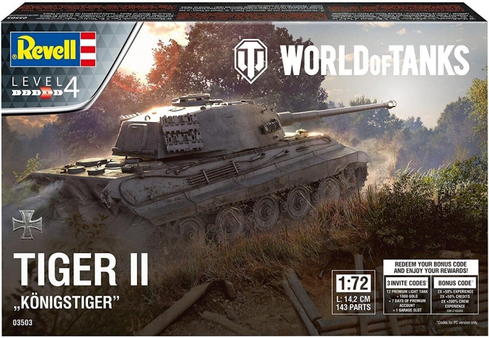 Сглобяем модел, Revell, World of Tanks, Tiger II Ausf.B Konigstiger, 143 части