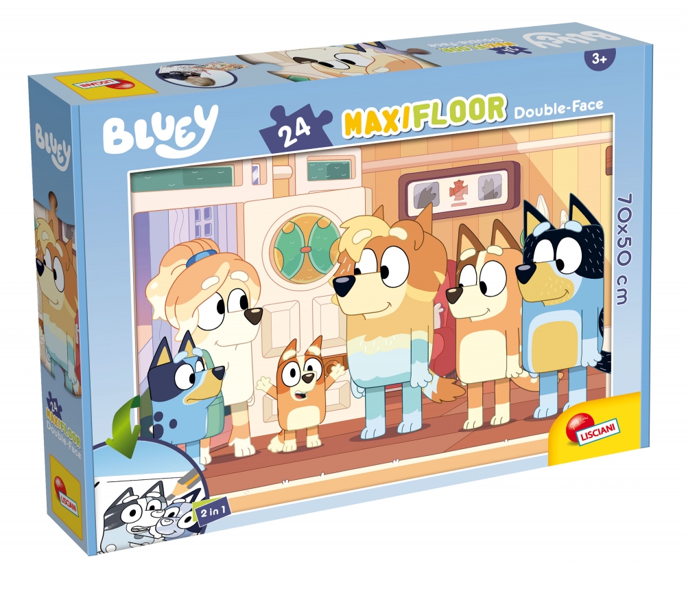 Пъзел, Lisciani, Bluey, Двулицев пъзел 24 части