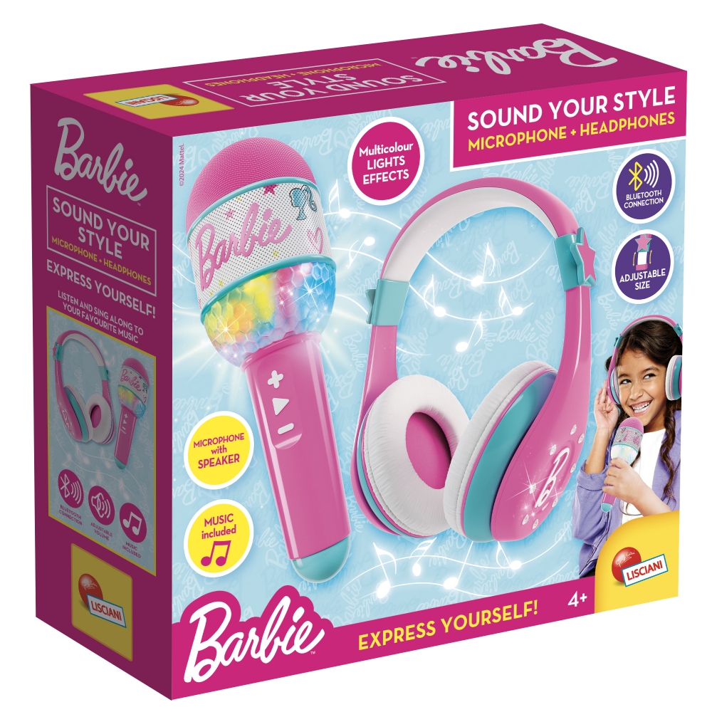 Комплект микрофон и слушалки, Lisciani, Barbie