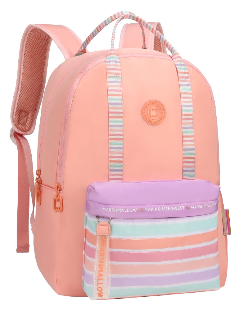 Ученическа раница, Marshmallow, Stripes Peach, 43 x 33 x 16 см
