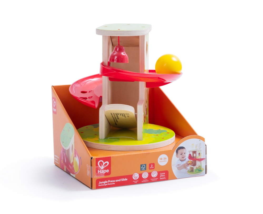 Дървена играчка, Hape, Натисни и плъзни, Джунгла