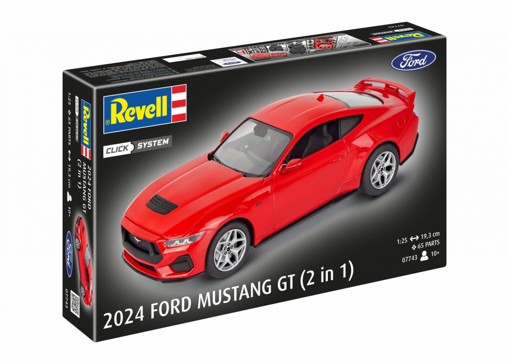 Сглобяем модел, Revell, Автомобил 2024 Ford Mustang GT, Click System, 60 части
