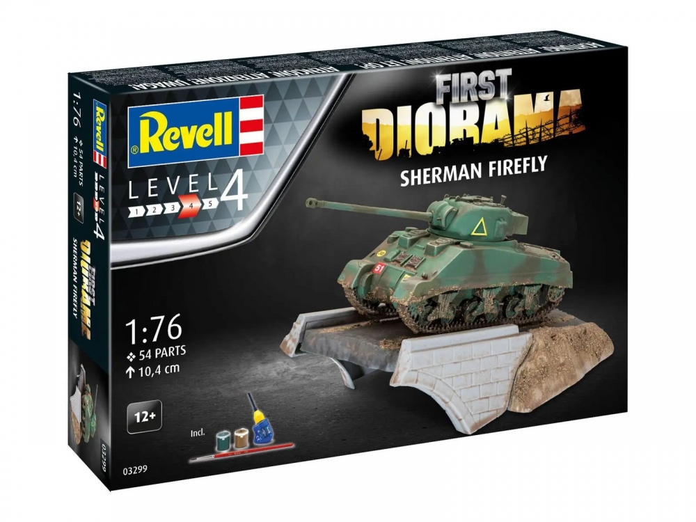 Комплект за сглобяване, Revell, First Diorama, Sherman Firefly, 54 части
