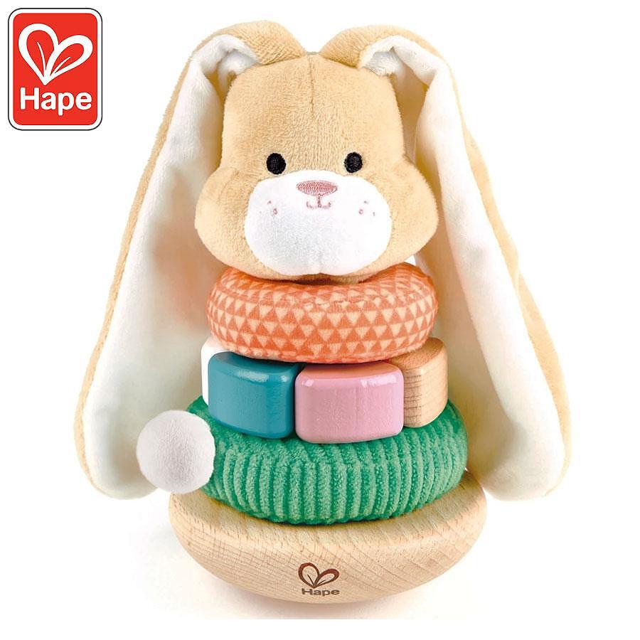 Дървен конус за подреждане, Hape, Зайче