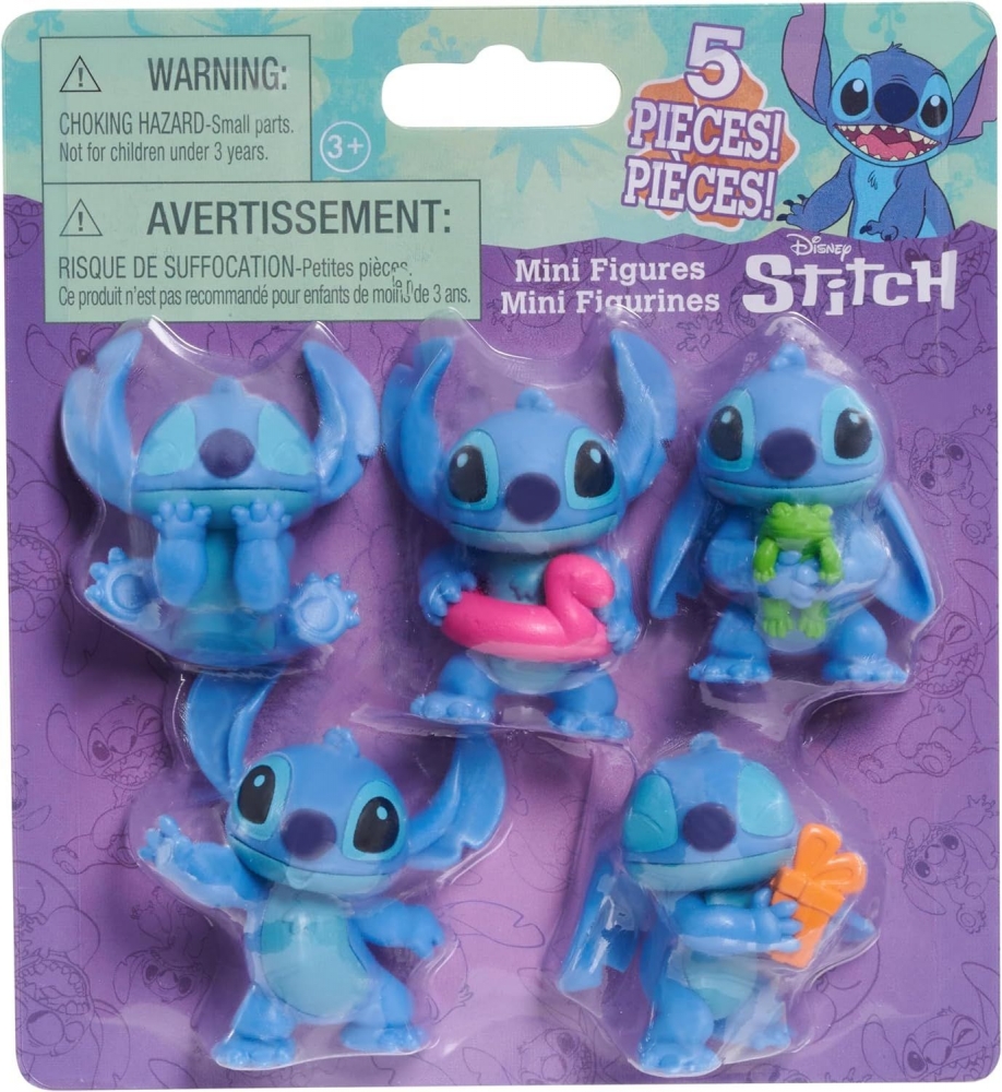 Мини колекционерски фигури Disney Stitch, 5 броя