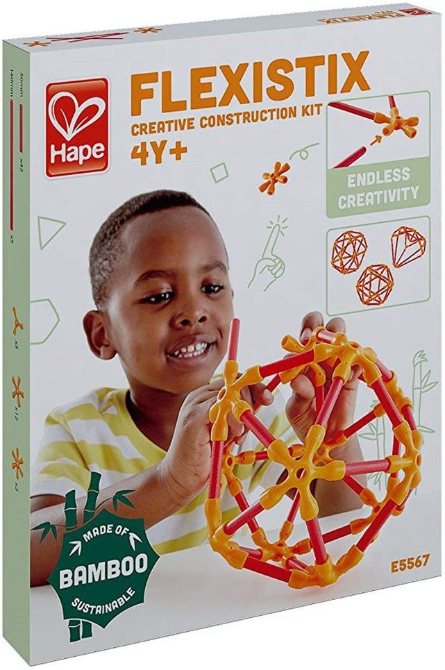 Бамбуков конструктор, Hape, Flexistix, Креативни конструкции, 66 части
