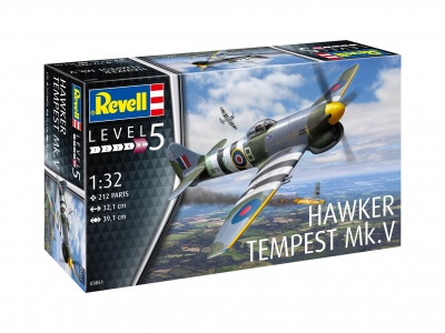 Сглобяем модел, Revell, Боен Самолет Hawker Tempest Mk.V, 212 части