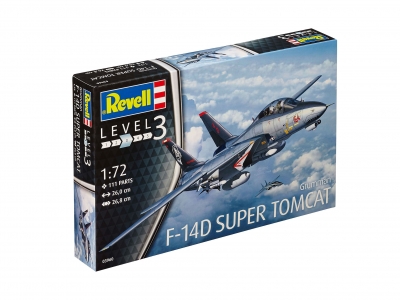Assembly model, Revell, Grumman F-14D Super Tomcat fighter, 111 parts