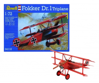 Сглобяем модел, Revell, Боен самолет Fokker DR.1 Triplan, 37 части