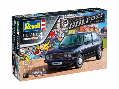Сглобяем модел, Revell, Подаръчен комплект 35 години Volkswagen Golf GTI Pirelli, 118 части
