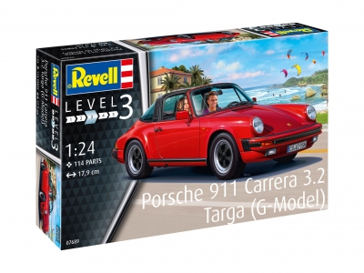 Revell Porsche 911 Carrera 3.2 G-Model Coupe Targa Building Kit, 114 Parts