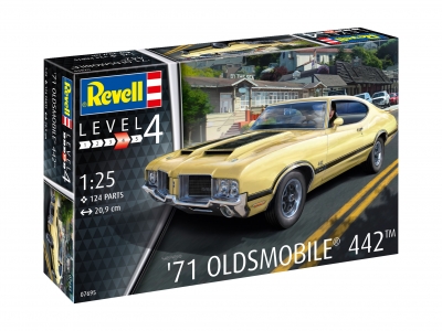 Model de asamblare, Revell, Oldsmobile 442 1971 Coupe, 124 piese